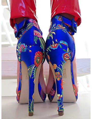 Ideal Shoes Original High Heels Sandals Blue