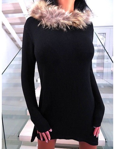 Memory & Co Original Angora & Fur Dress Black