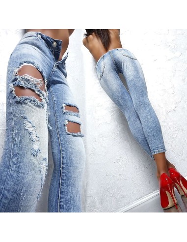 Maison Koko Original Designer Washed & Ripped Denim Jeans