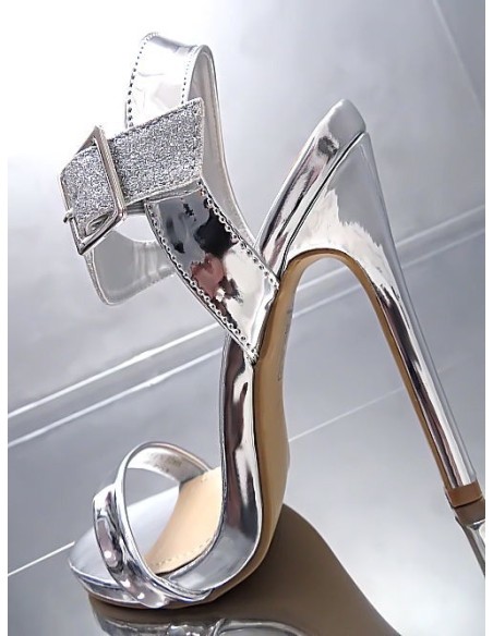 GoGo Original Stiletto High Heels Designer Sandals Silver