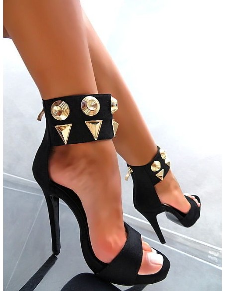 Sweet Shoes Original High Heels Designer Platform Sandals Black