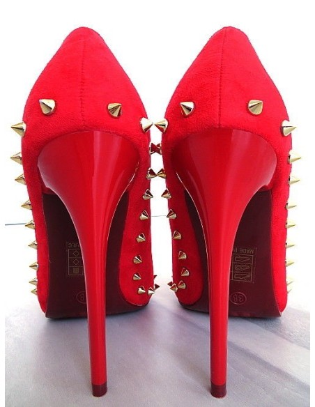 Mulanka Original High Heels Classic Spikes Pumps Red