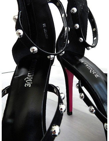 Diamantique Original High Heels Studs Sandals Black