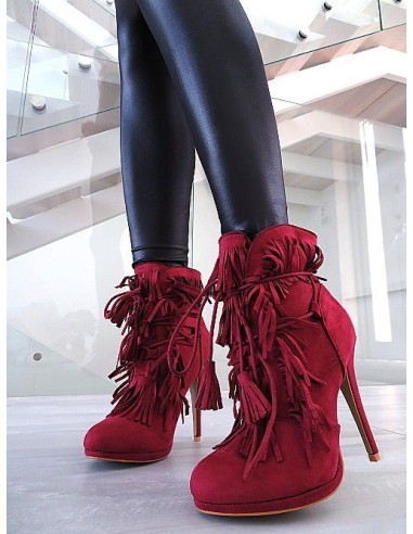 Bellamica Original High Heels Corset Platform Boots Red