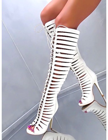 Tulipano Original High Heels Corset Boots White